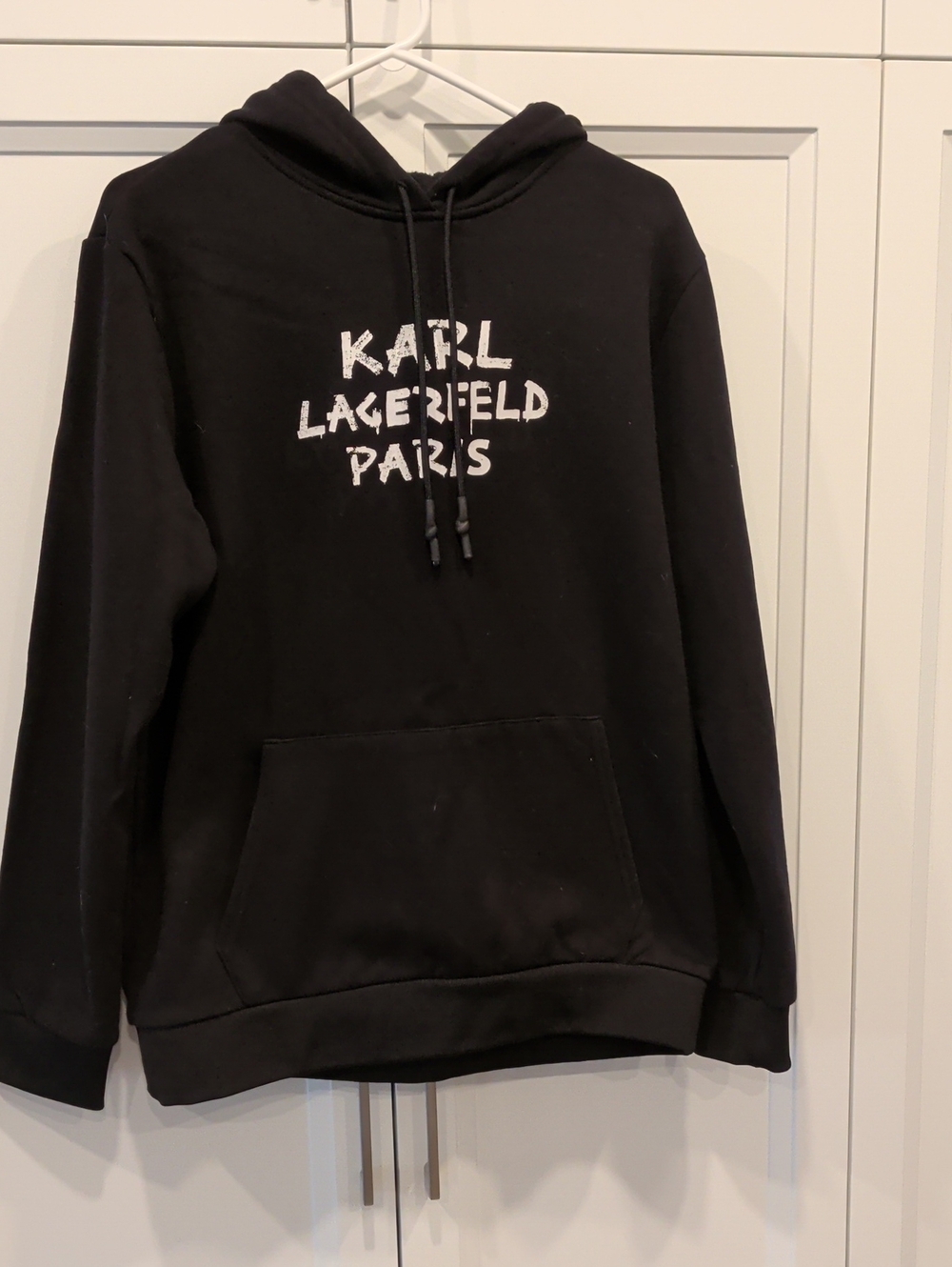 Karl Lagerfeld Black Hoodie with White Logo Print